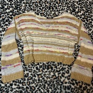 Olivaceous Multicolor Striped Knit Sweater